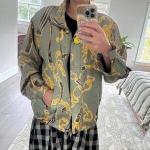 Vintage Mureli Women's Silk Blend Patterned Jacket Size L